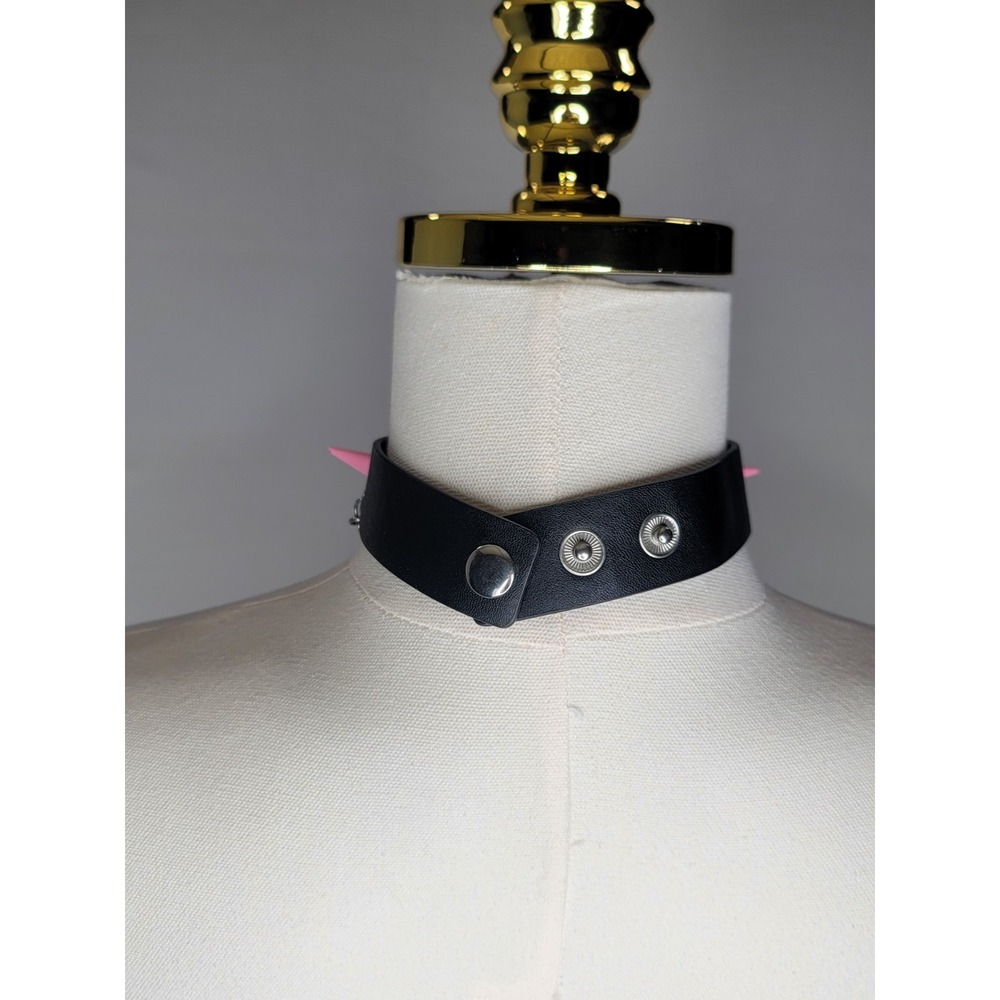 3 Pc Goth Punk Choker Bundle Butterfly O Ring Spike Padlock Alt Necklace Set - Picture 3 of 10